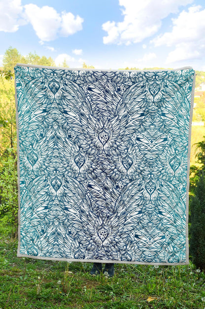 Angel Wings Boho Design Themed Print Premium Quilt-JTAMIGO.COM