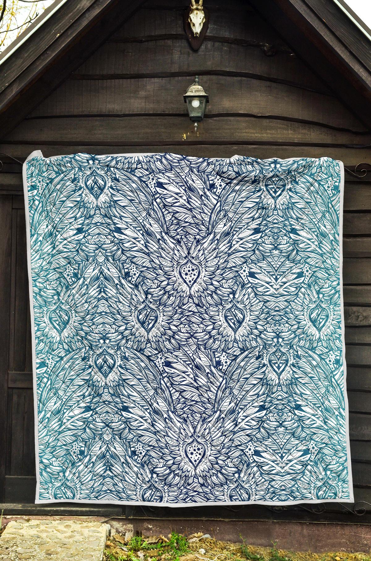 Angel Wings Boho Design Themed Print Premium Quilt-JTAMIGO.COM