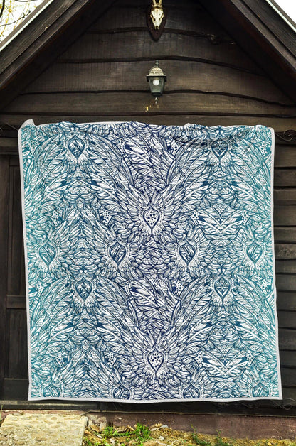 Angel Wings Boho Design Themed Print Premium Quilt-JTAMIGO.COM