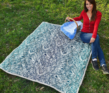 Angel Wings Boho Design Themed Print Premium Quilt-JTAMIGO.COM