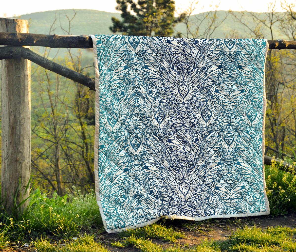 Angel Wings Boho Design Themed Print Premium Quilt-JTAMIGO.COM