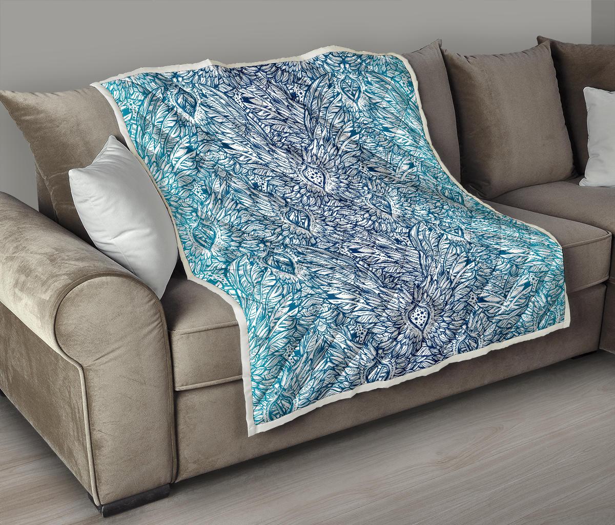 Angel Wings Boho Design Themed Print Premium Quilt-JTAMIGO.COM