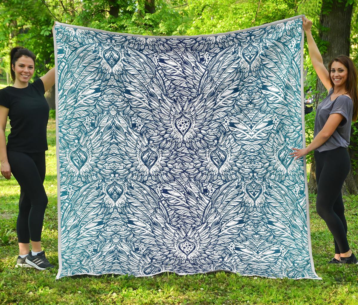 Angel Wings Boho Design Themed Print Premium Quilt-JTAMIGO.COM