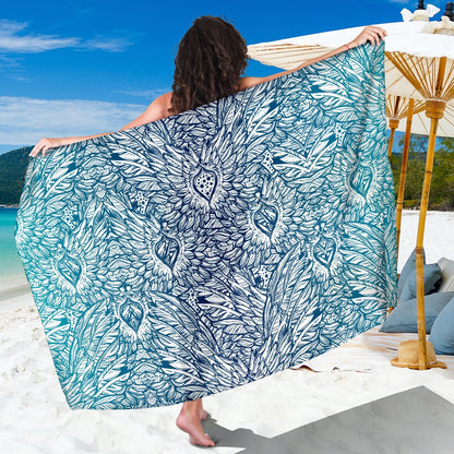 Angel Wings Boho Design Themed Print Sarong Pareo Wrap