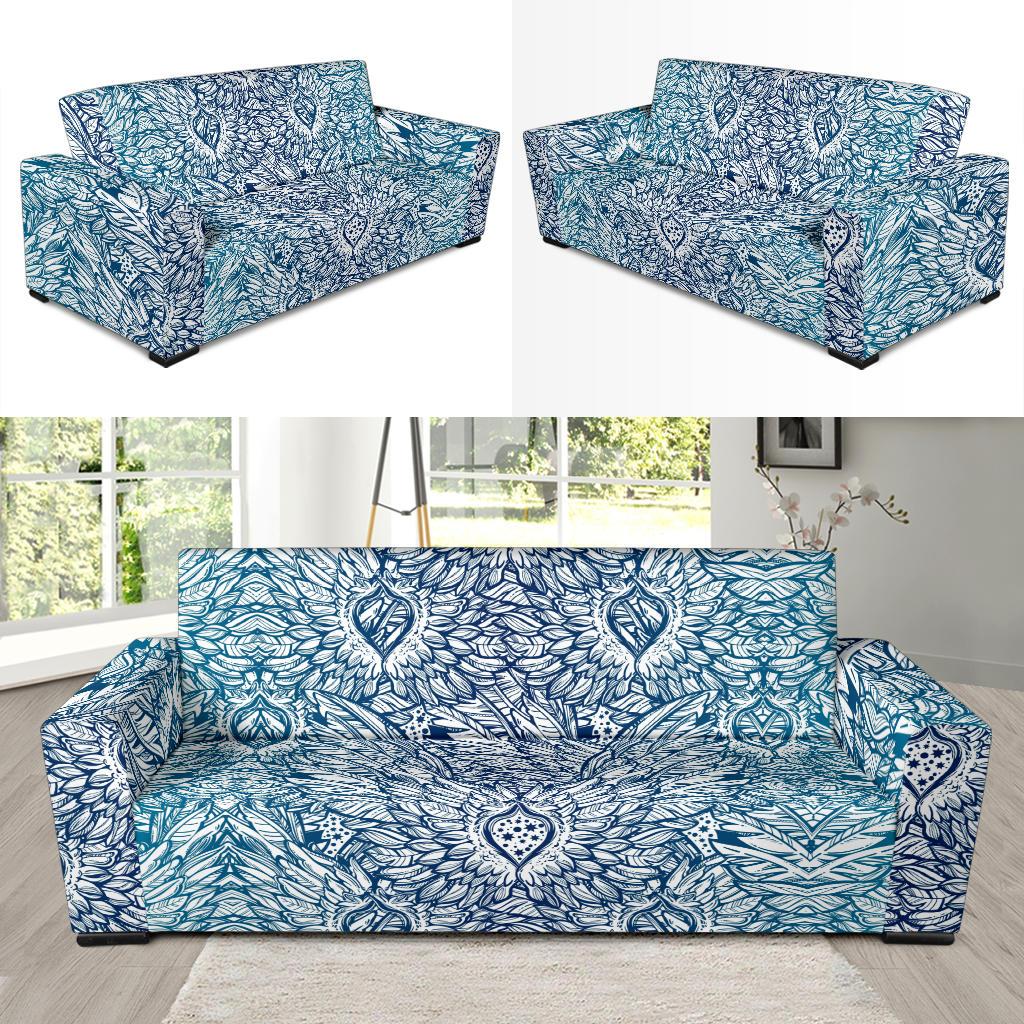 Angel Wings Boho Design Themed Print Sofa Slipcover-JTAMIGO.COM
