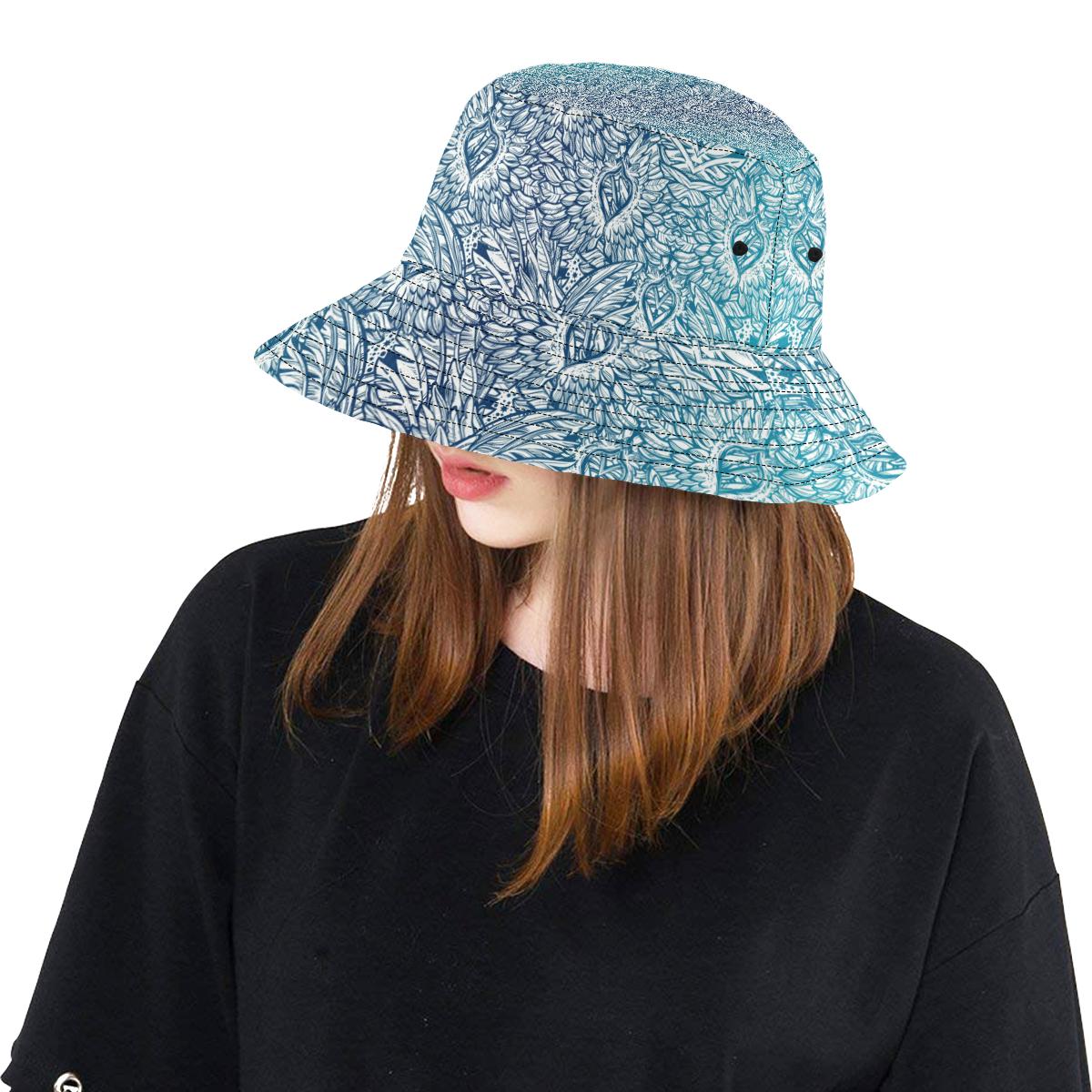 Angel Wings Boho Design Themed Print Unisex Bucket Hat