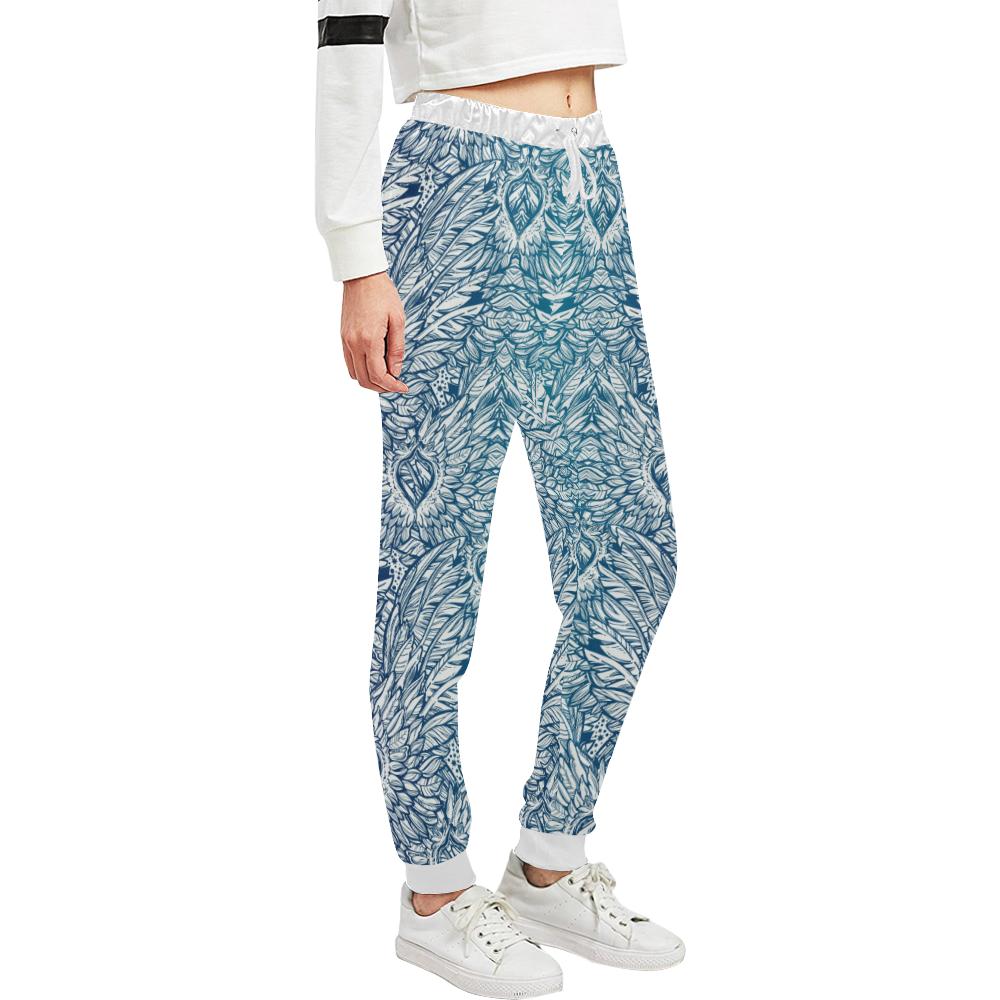 Angel Wings Boho Design Themed Print Unisex Casual Sweatpants (Model L11)-JTAMIGO.COM