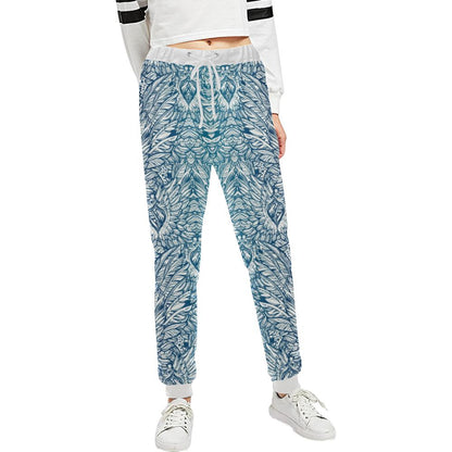 Angel Wings Boho Design Themed Print Unisex Casual Sweatpants (Model L11)-JTAMIGO.COM