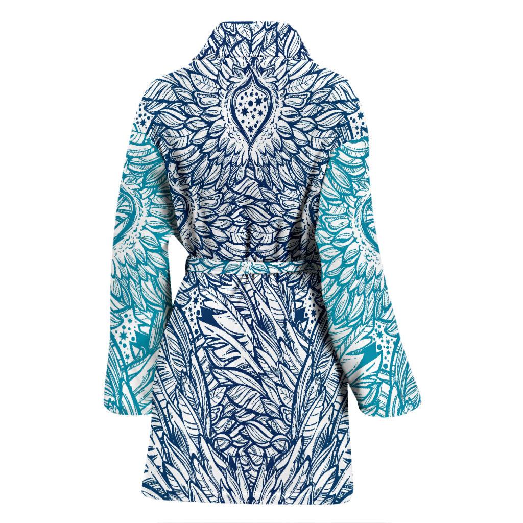 Angel Wings Boho Design Themed Print Women Bath Robe-JTAMIGO.COM