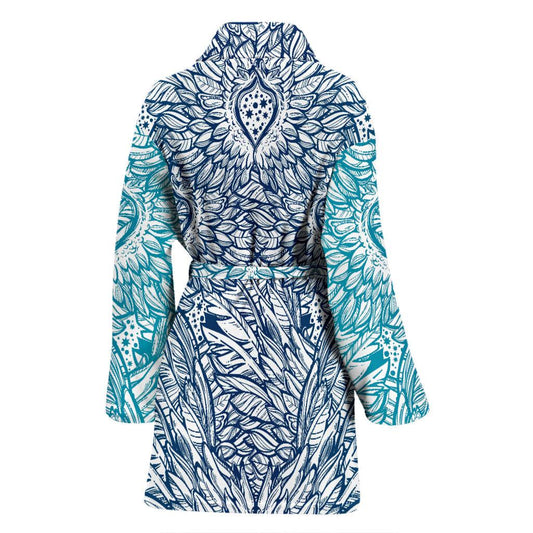 Angel Wings Boho Design Themed Print Women Bath Robe-JTAMIGO.COM