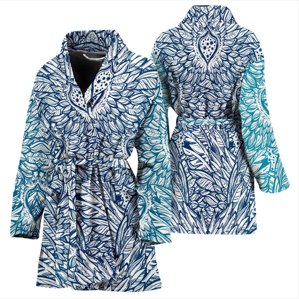 Angel Wings Boho Design Themed Print Women Bath Robe-JTAMIGO.COM
