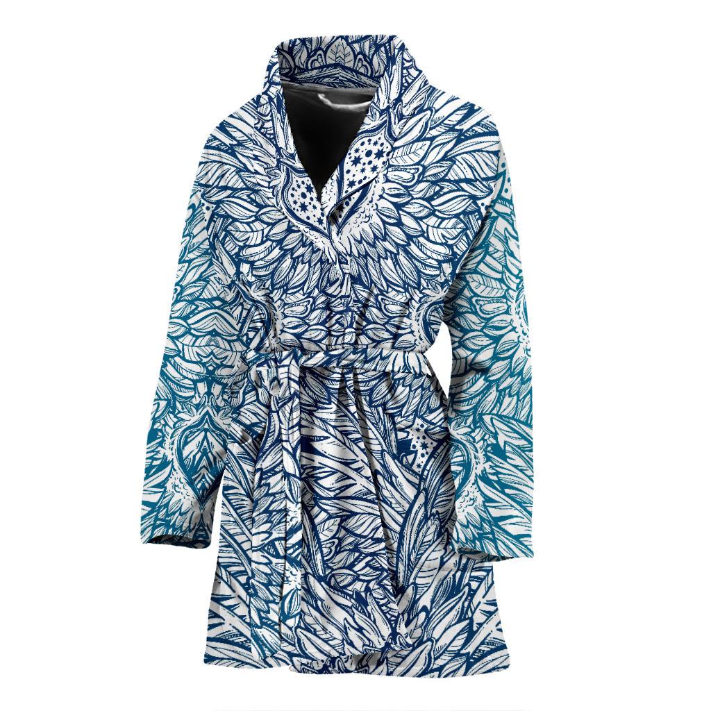 Angel Wings Boho Design Themed Print Women Bath Robe-JTAMIGO.COM