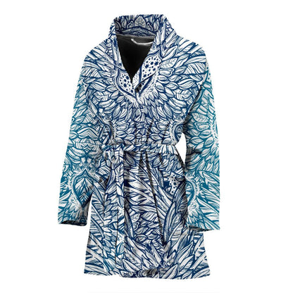Angel Wings Boho Design Themed Print Women Bath Robe-JTAMIGO.COM