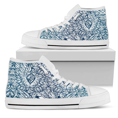 Angel Wings Boho Design Themed Print Women High Top Shoes