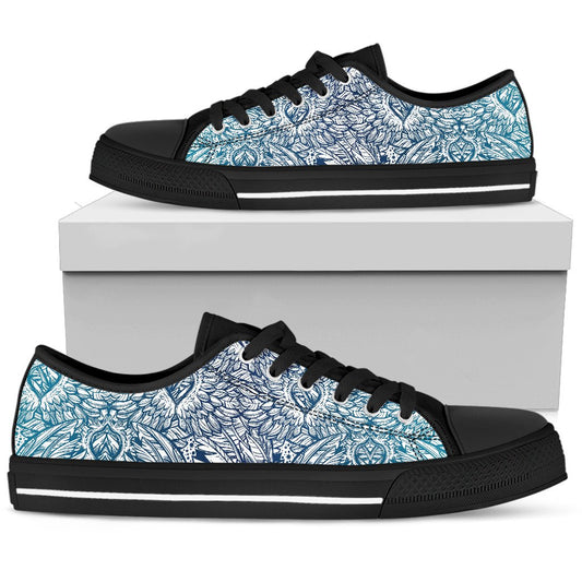 Angel Wings Boho Design Themed Print Women Low Top Shoes