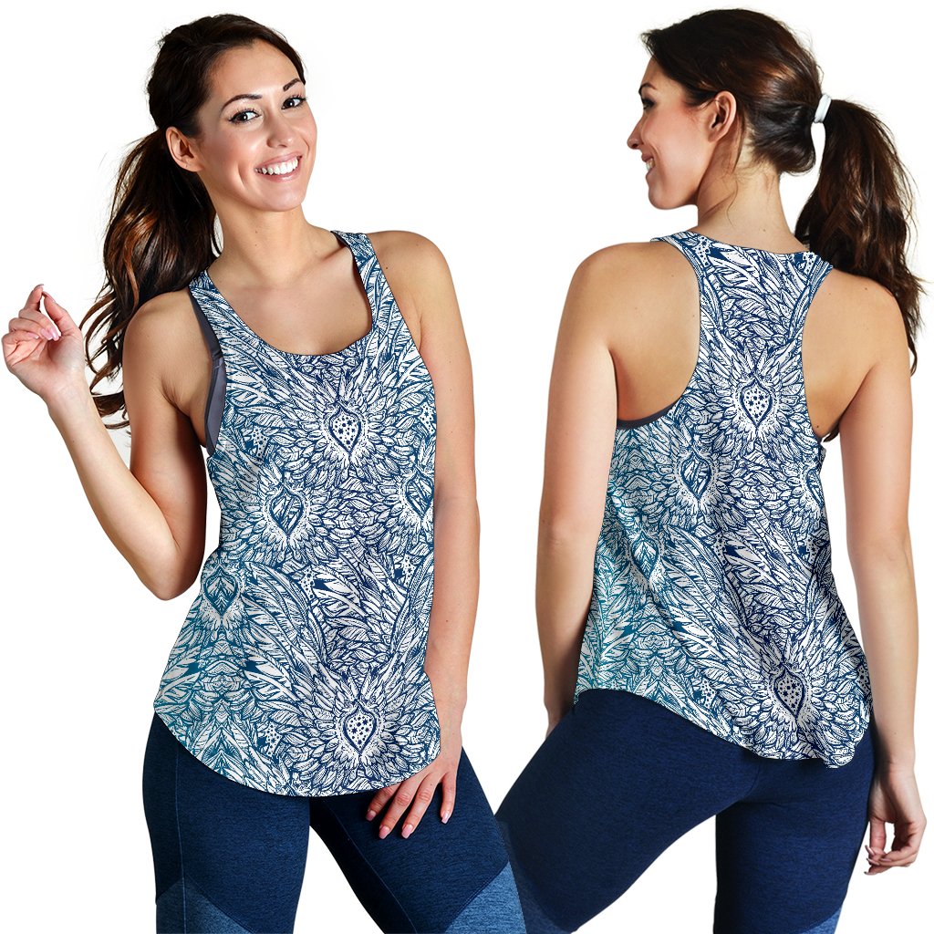 Angel Wings Boho Design Themed Print Women Racerback Tank Top