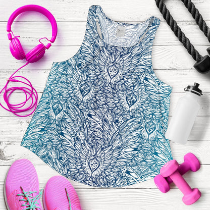 Angel Wings Boho Design Themed Print Women Racerback Tank Top