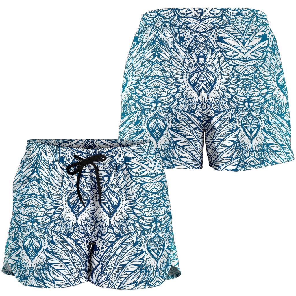 Angel Wings Boho Design Themed Print Women Shorts-JTAMIGO.COM