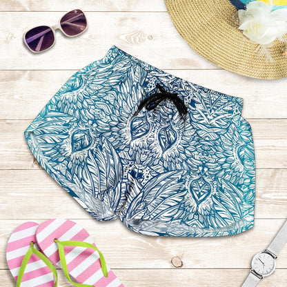 Angel Wings Boho Design Themed Print Women Shorts-JTAMIGO.COM
