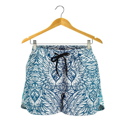 Angel Wings Boho Design Themed Print Women Shorts-JTAMIGO.COM