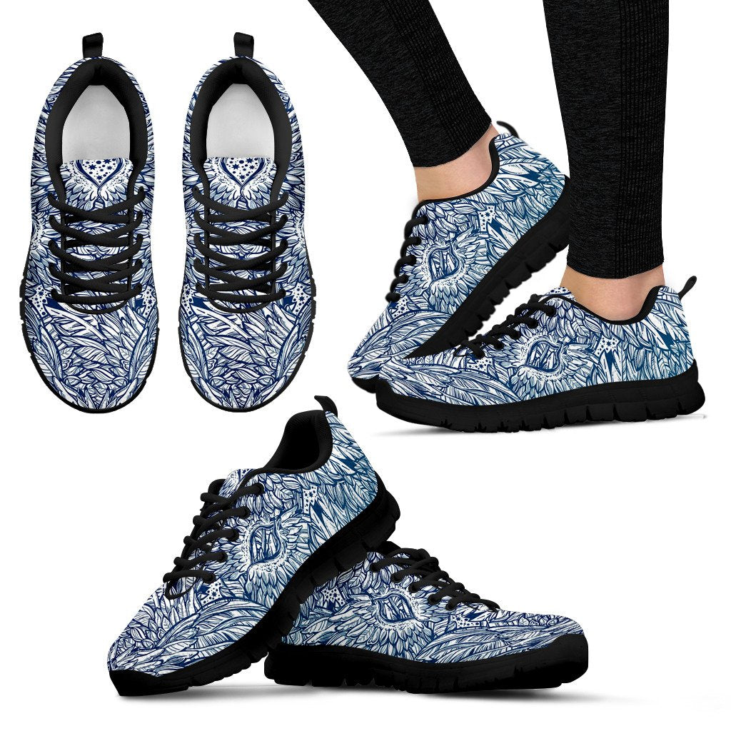 Angel Wings Boho Design Themed Print Women Sneakers Shoes