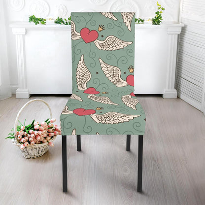Angel Wings Heart Design Themed Print Dinning Chair Slipper-JTAMIGO.COM
