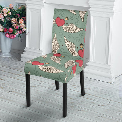 Angel Wings Heart Design Themed Print Dinning Chair Slipper-JTAMIGO.COM
