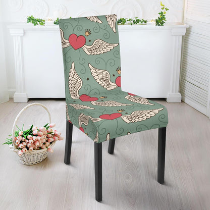 Angel Wings Heart Design Themed Print Dinning Chair Slipper-JTAMIGO.COM
