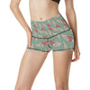 Angel Wings Heart Design Themed Print High Waisted Spandex Shorts-JTAMIGO.COM