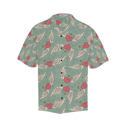Angel Wings Heart Design Themed Print Men Aloha Hawaiian Shirt