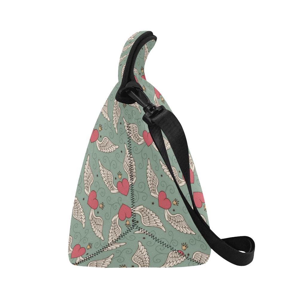 Angel Wings Heart Design Themed Print Neoprene Lunch Bag (Model 1669)(Large)-JTAMIGO.COM