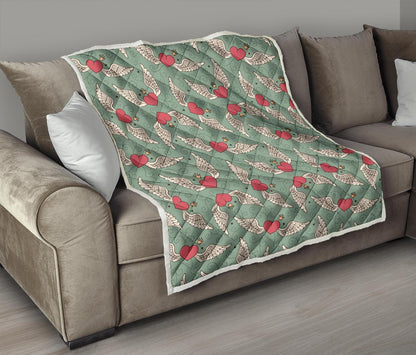 Angel Wings Heart Design Themed Print Premium Quilt-JTAMIGO.COM