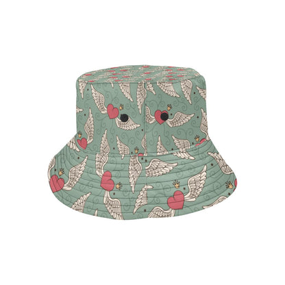 Angel Wings Heart Design Themed Print Unisex Bucket Hat