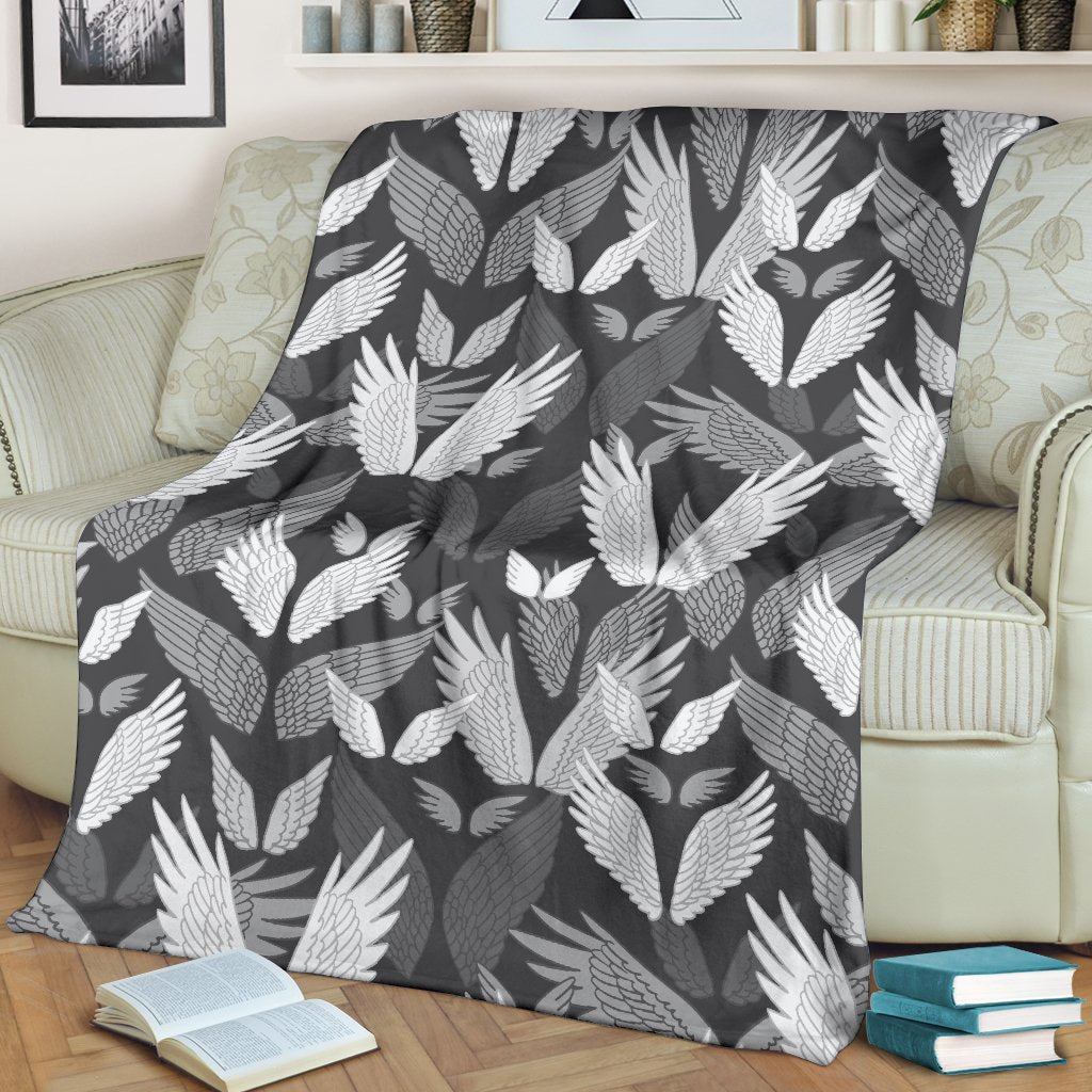 Angel Wings Pattern Design Themed Print Fleece Blanket