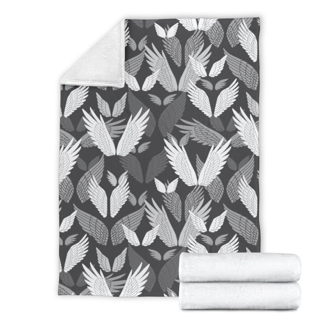 Angel Wings Pattern Design Themed Print Fleece Blanket