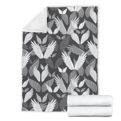 Angel Wings Pattern Design Themed Print Fleece Blanket