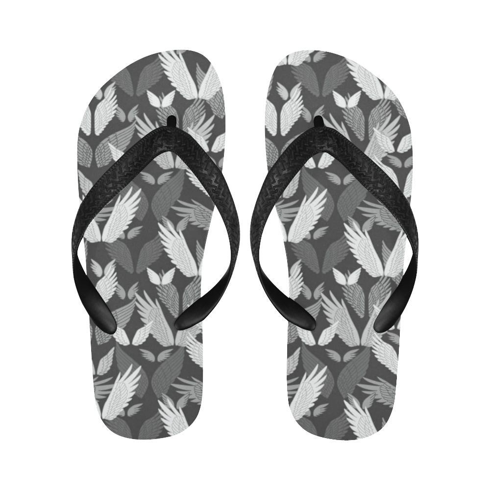 Angel Wings Pattern Design Themed Print Flip Flops-JTAMIGO.COM
