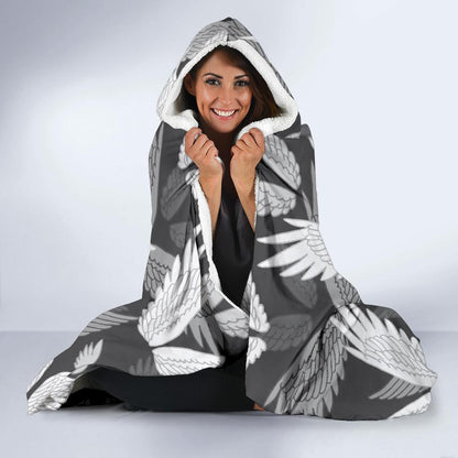 Angel Wings Pattern Design Themed Print Hooded Blanket-JTAMIGO.COM