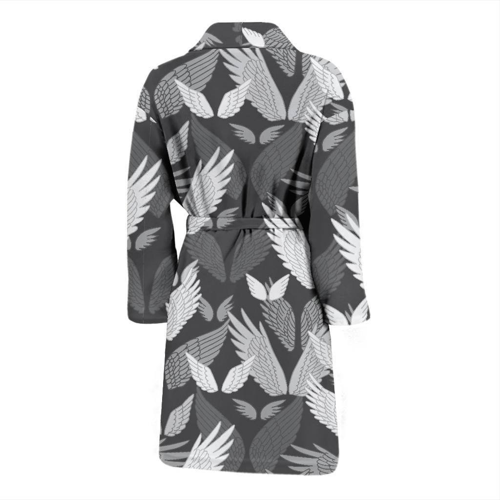 Angel Wings Pattern Design Themed Print Men Bath Robe-JTAMIGO.COM
