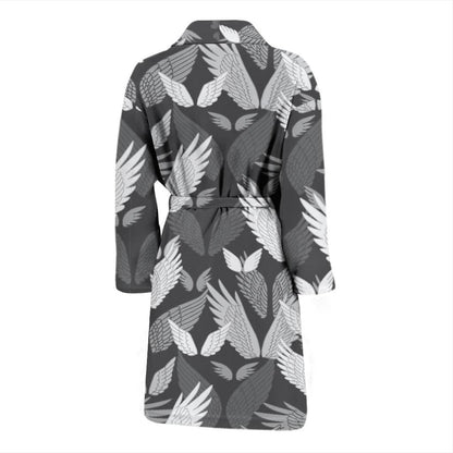 Angel Wings Pattern Design Themed Print Men Bath Robe-JTAMIGO.COM
