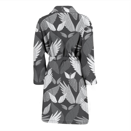 Angel Wings Pattern Design Themed Print Men Bath Robe-JTAMIGO.COM