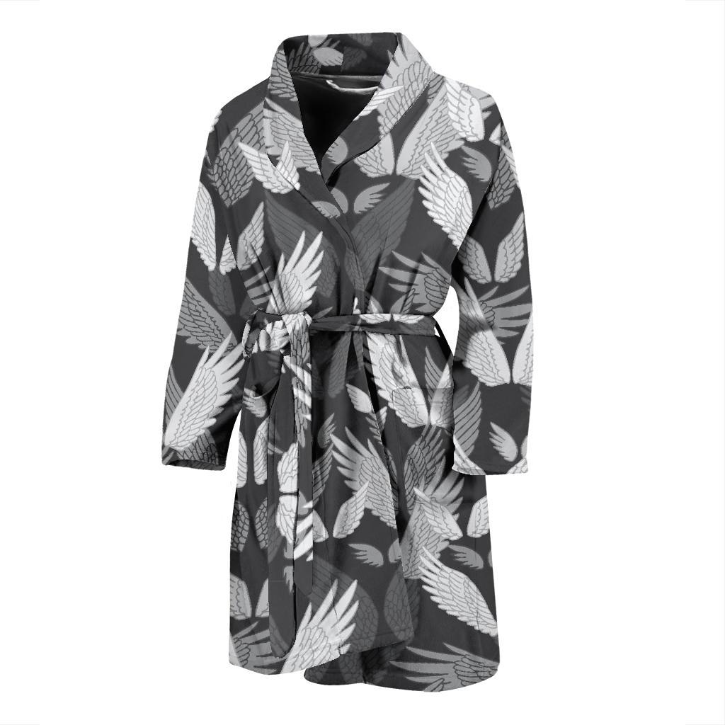 Angel Wings Pattern Design Themed Print Men Bath Robe-JTAMIGO.COM