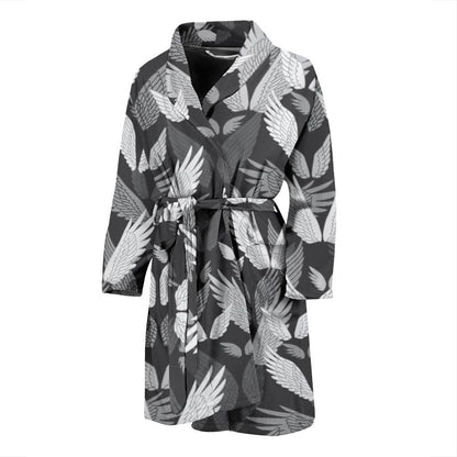 Angel Wings Pattern Design Themed Print Men Bath Robe-JTAMIGO.COM