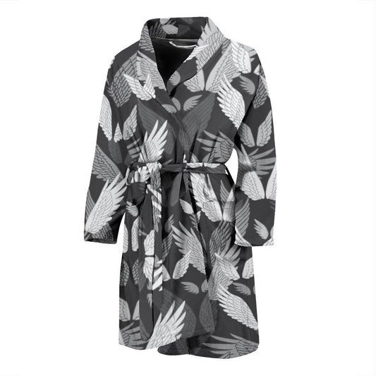 Angel Wings Pattern Design Themed Print Men Bath Robe-JTAMIGO.COM