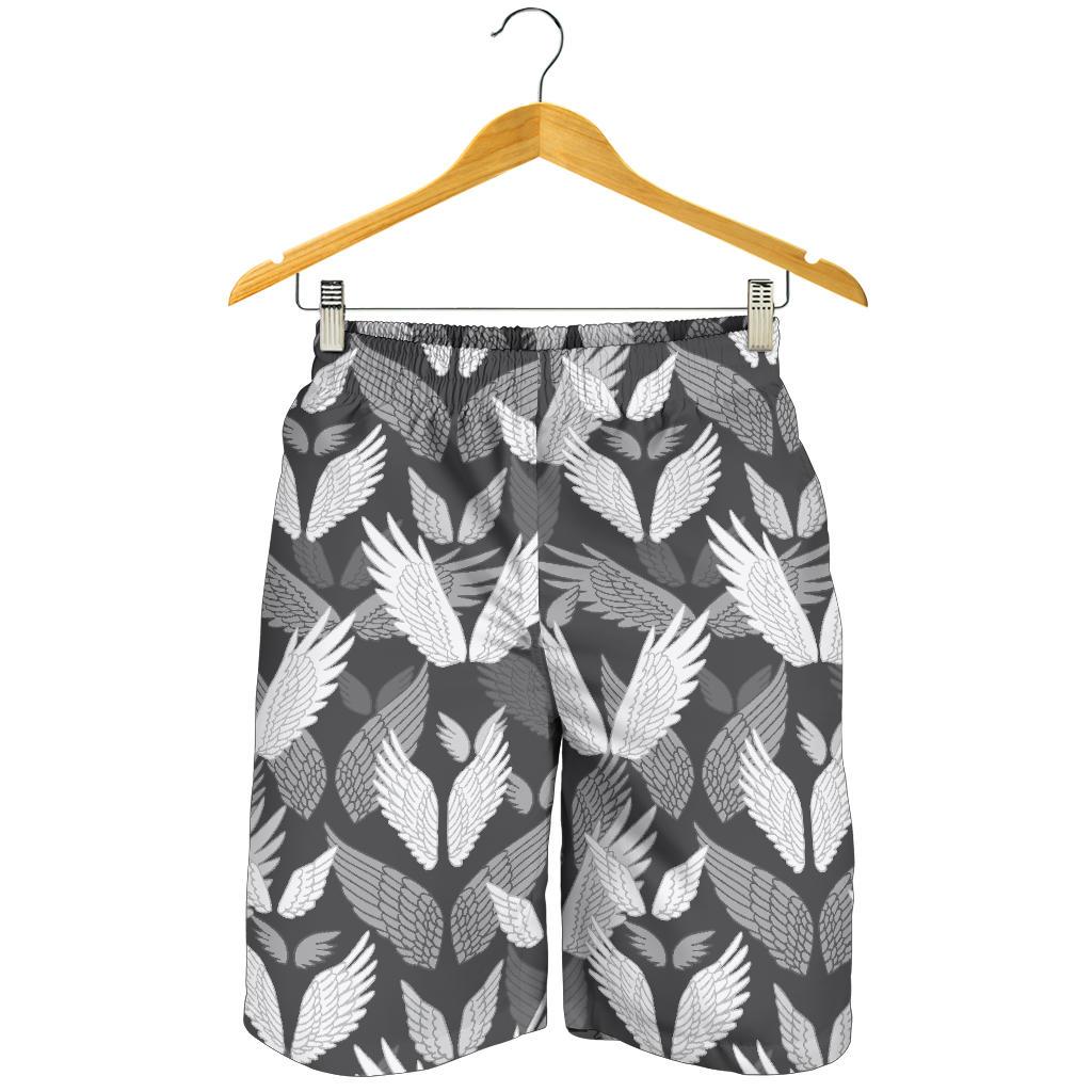 Angel Wings Pattern Design Themed Print Mens Shorts-JTAMIGO.COM