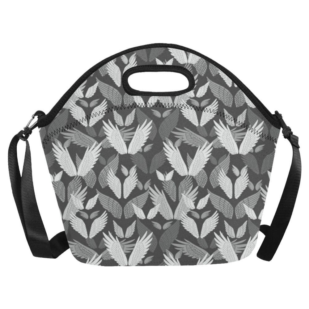 Angel Wings Pattern Design Themed Print Neoprene Lunch Bag (Model 1669)(Large)-JTAMIGO.COM