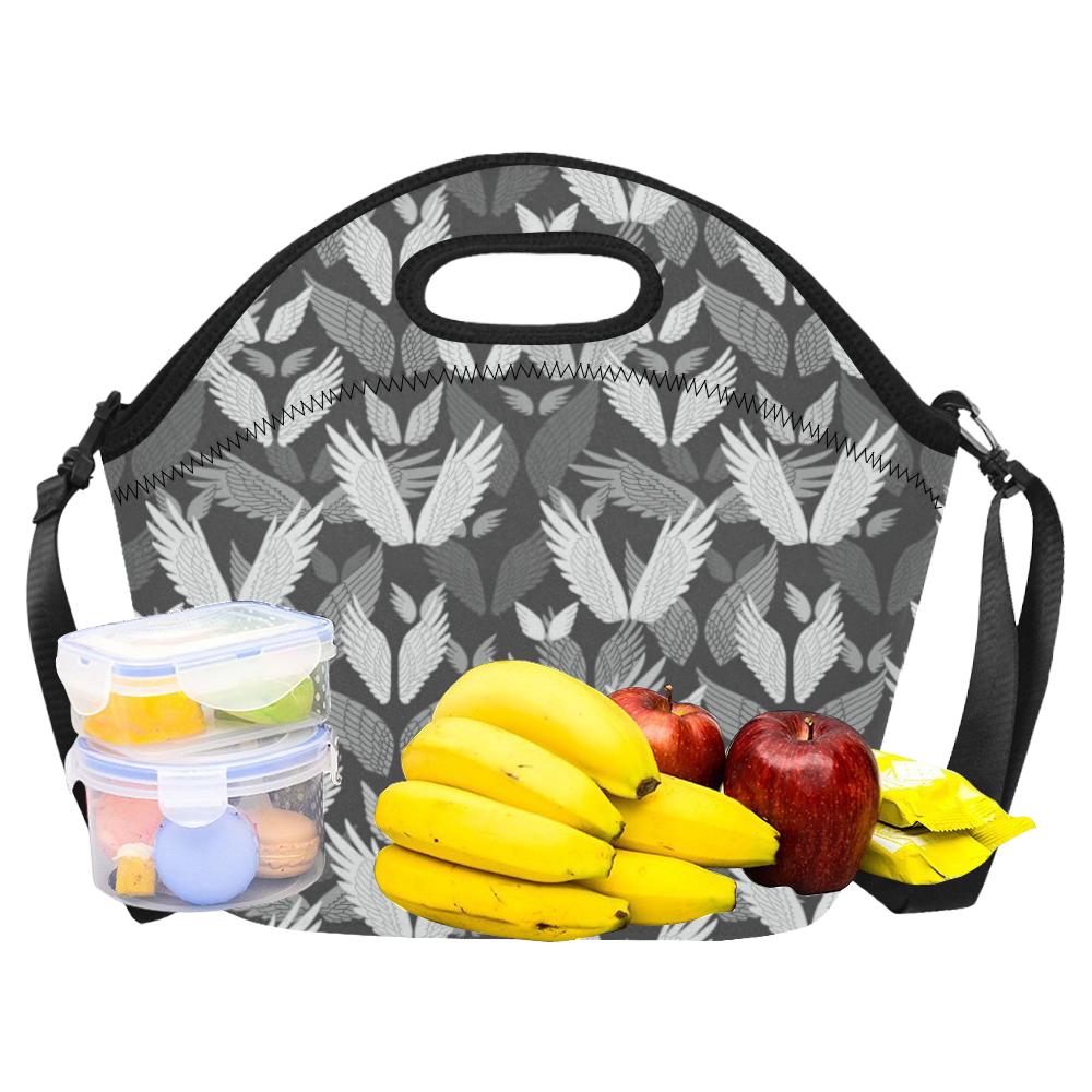 Angel Wings Pattern Design Themed Print Neoprene Lunch Bag (Model 1669)(Large)-JTAMIGO.COM