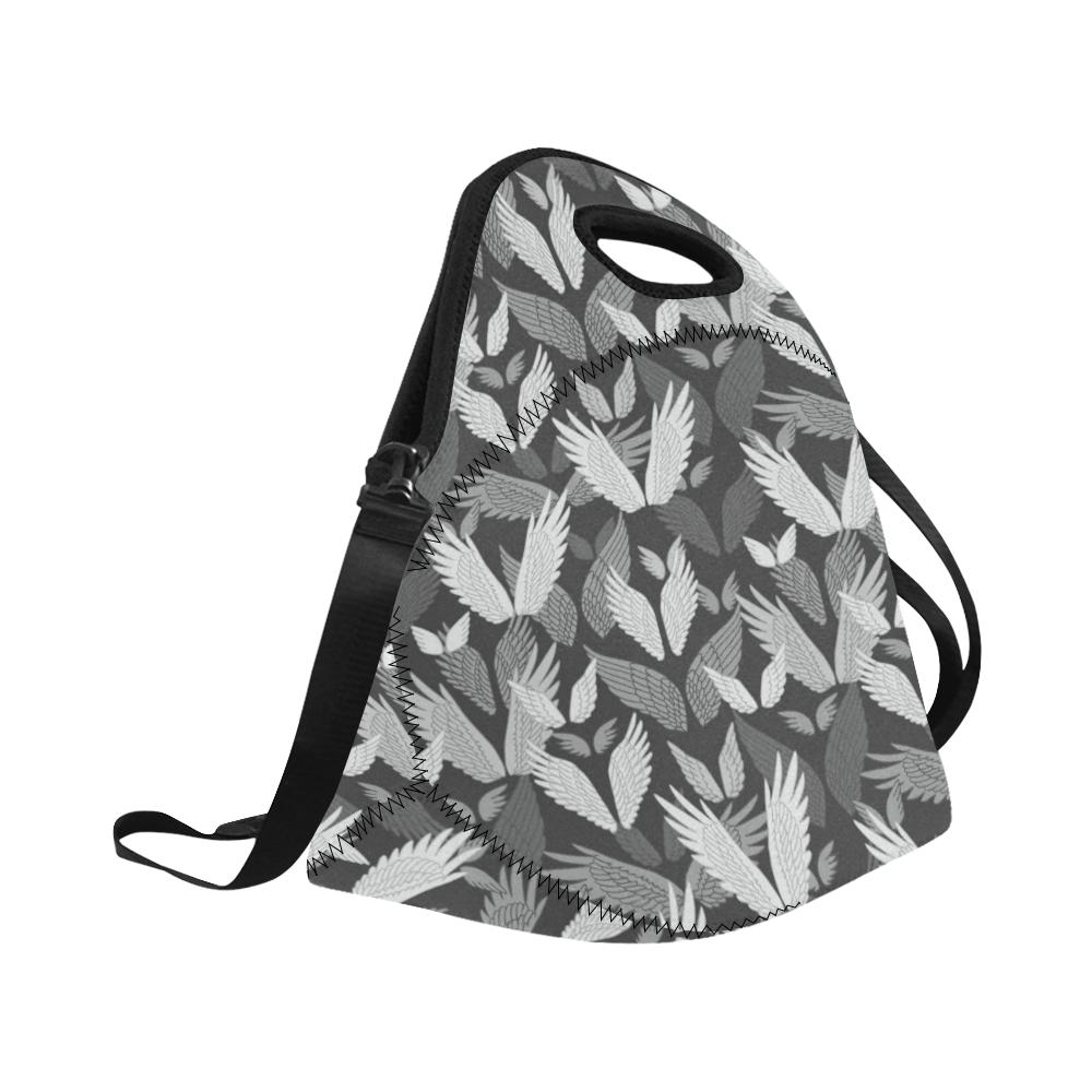 Angel Wings Pattern Design Themed Print Neoprene Lunch Bag (Model 1669)(Large)-JTAMIGO.COM