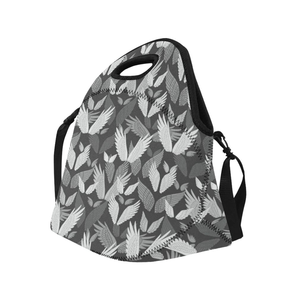 Angel Wings Pattern Design Themed Print Neoprene Lunch Bag (Model 1669)(Large)-JTAMIGO.COM