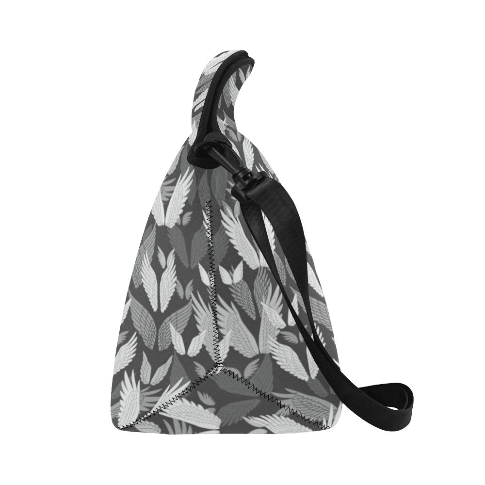 Angel Wings Pattern Design Themed Print Neoprene Lunch Bag (Model 1669)(Large)-JTAMIGO.COM
